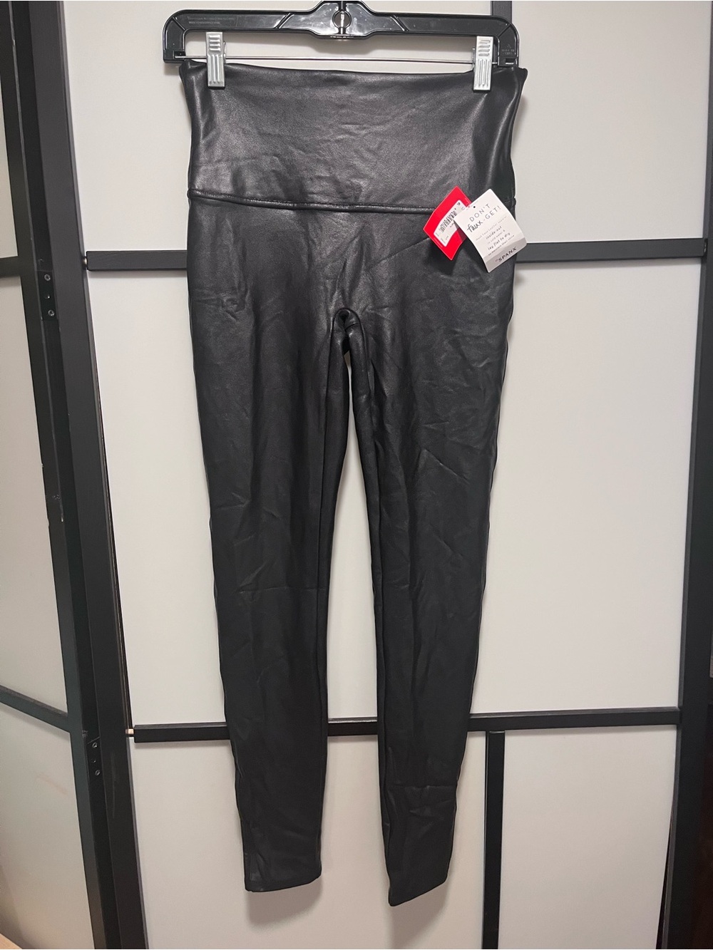 SPANX Faux Leather Leggings High Waisted Black NWT Size Large L
